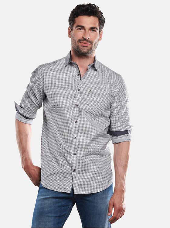 engbers Herren Langarm-Hemd gemustert Saphirblau 31685