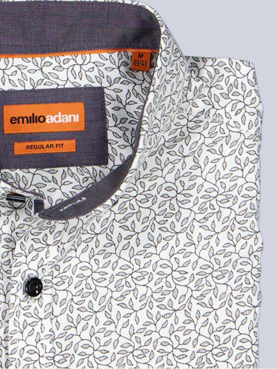 emilio adani Herren Langarm-Hemd strukturiert Reinweiss 39159