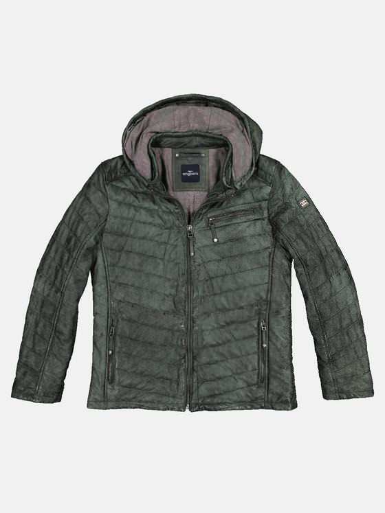 engbers Herren Lederjacke gesteppt Khaki 32253