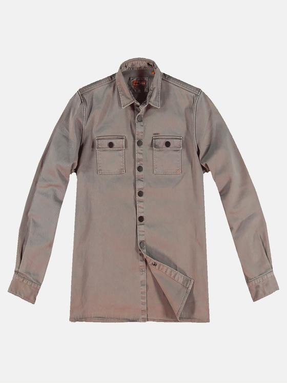emilio adani Herren Langarm-Hemd uni Grau 31610