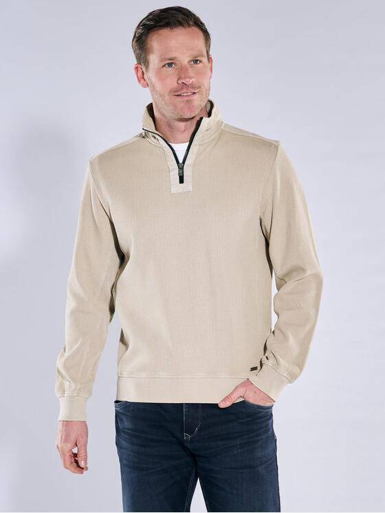 engbers Herren Sweatshirt mit Stehkragen Beige 39687
