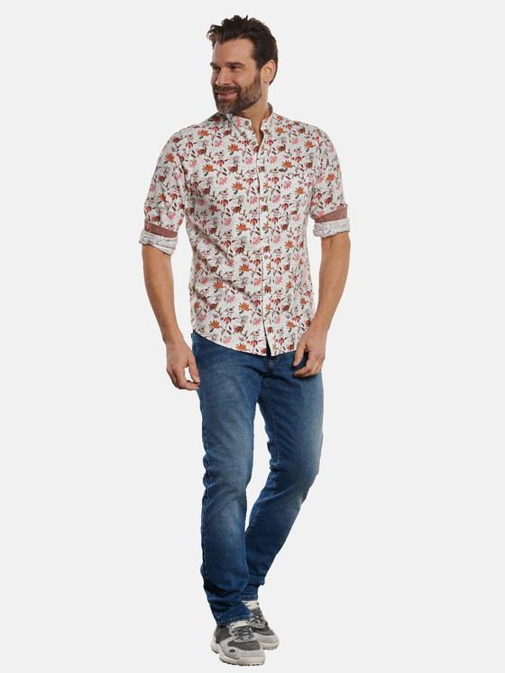 engbers Herren Langarm-Hemd gemustert Rot 32671