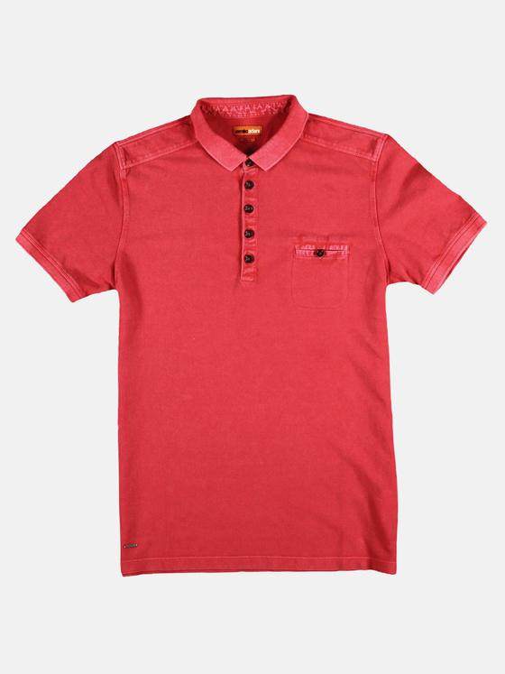 emilio adani Herren Sportives Poloshirt mit schmaler Passform Rot 29164