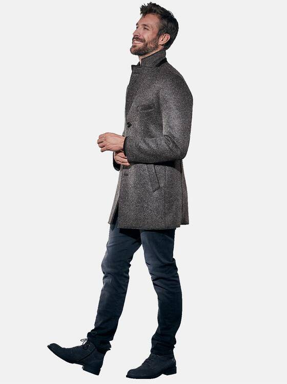emilio adani Herren Mantel mit Inlet Grau 30784