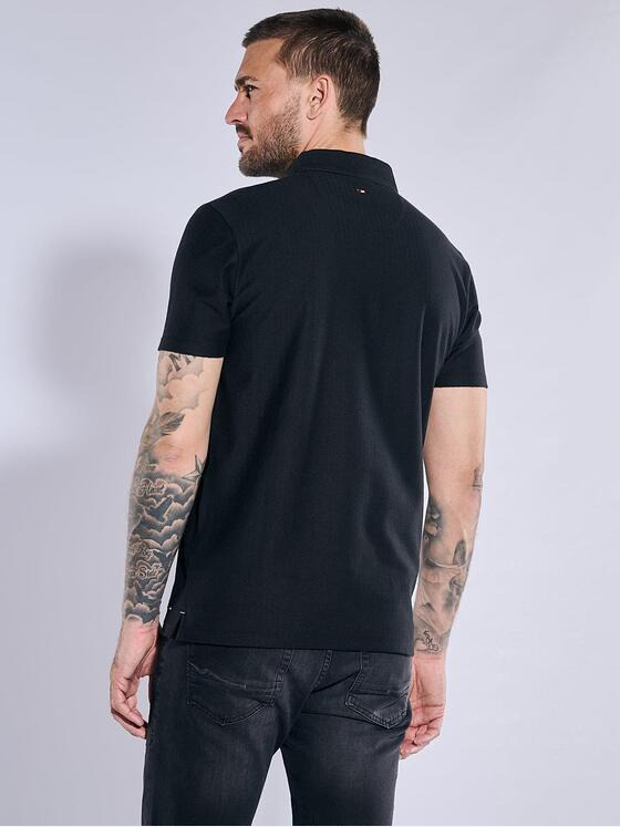 emilio adani Herren Polo-Shirt strukturiert Schwarz 37293