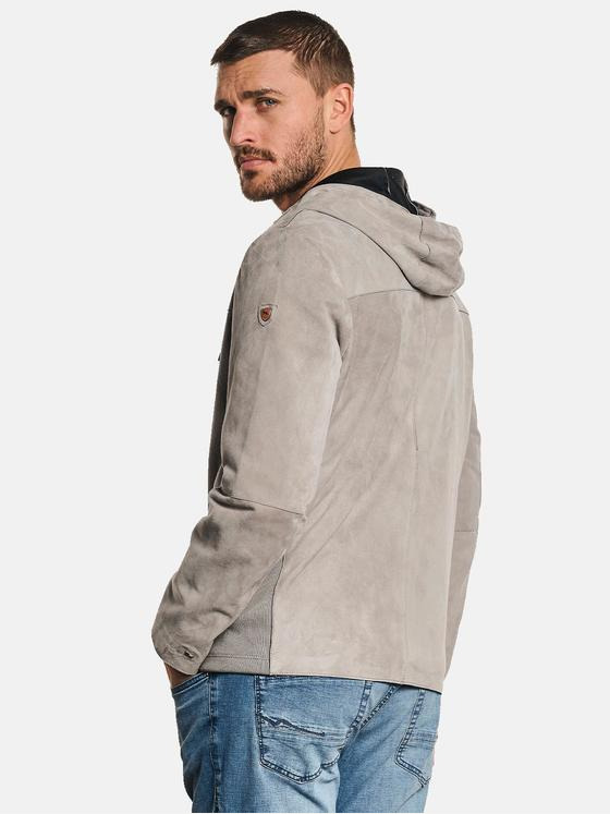 emilio adani Herren Lederjacke Nubukleder Beige 32571