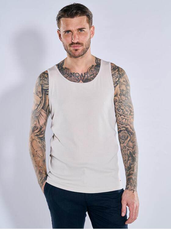 emilio adani Herren Rundhals T-Shirt Beige 38937