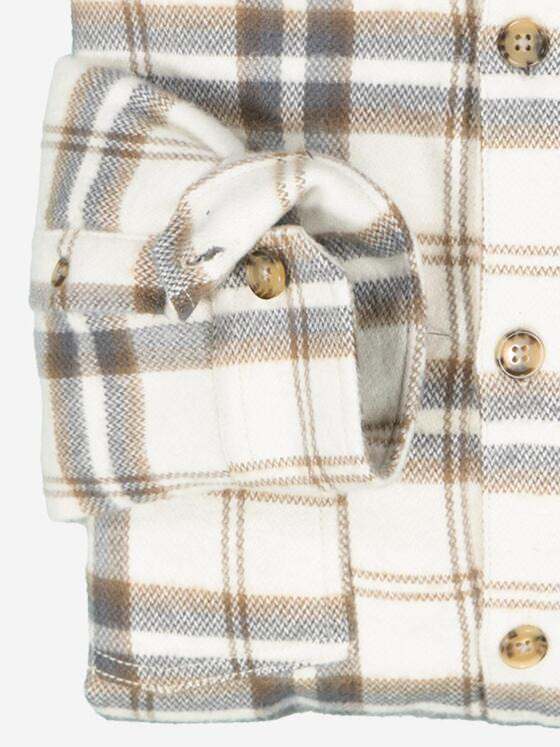 emilio adani Herren Overshirt kariert Beige 37244