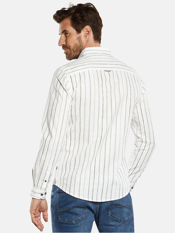 engbers Herren Langarm-Hemd gestreift Beige 34305
