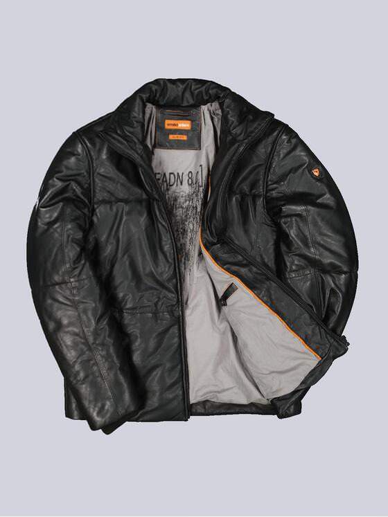 emilio adani Herren Lederjacke slim fit Schwarz 35437
