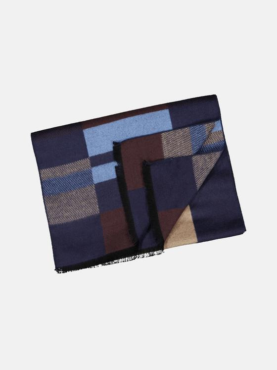 emilio adani Herren Schal gemustert Blau 33957