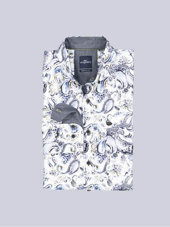 engbers Herren Langarm-Hemd gemustert Brilliantblau 38109