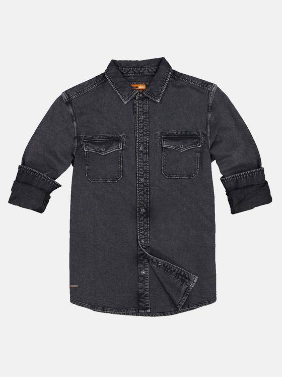 emilio adani Herren Polo-Shirt langarm Grau 32099