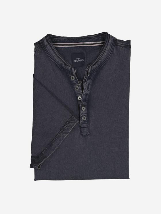 engbers Herren Henley-Shirt uni Blau 37122