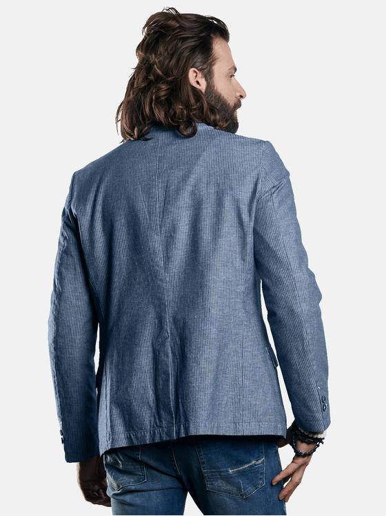 emilio adani Herren Dezent gestreiftes Sommer-Sakko Blau 29154