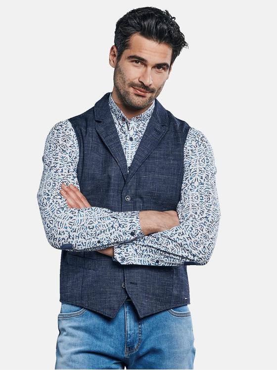 engbers Herren Sakko-Weste dezent gemustert Saphirblau 32185