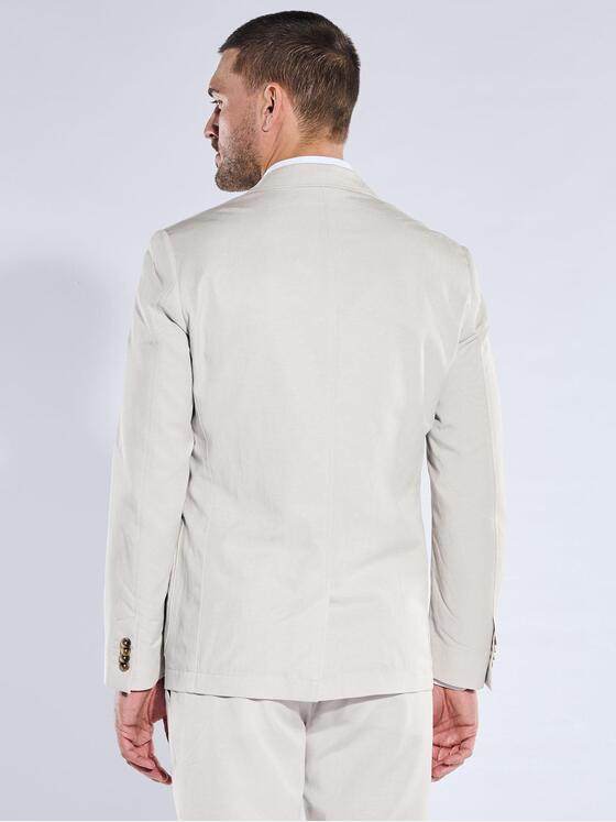 emilio adani Herren Anzug-Sakko aus Leinenmischqualität Naturweiss 40368