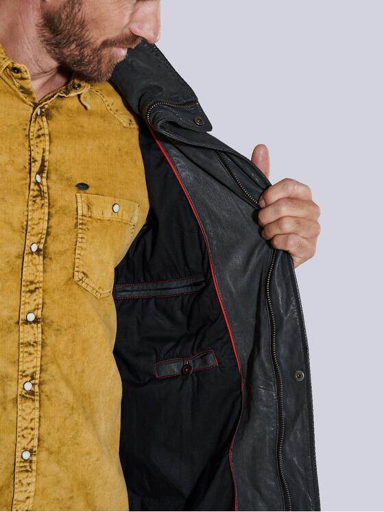 engbers Herren Lederjacke mit abnehmbarer Kapuze Grau 35442