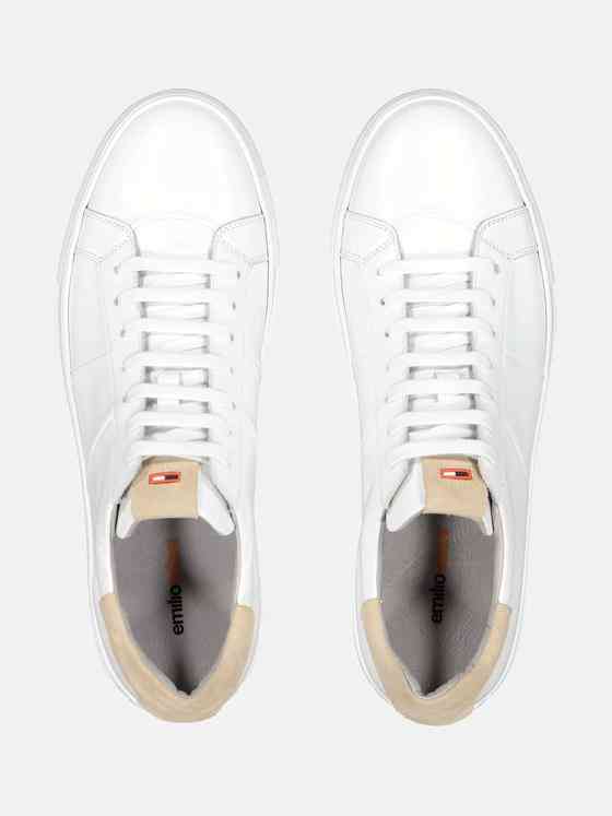 emilio adani Herren Sneaker aus Leder Weiß 34482