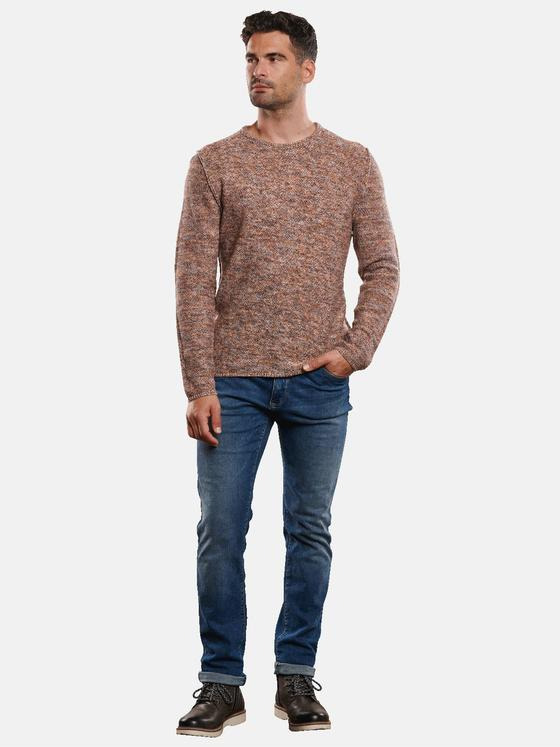 engbers Herren Pullover gemustert Dunkelorange 32417