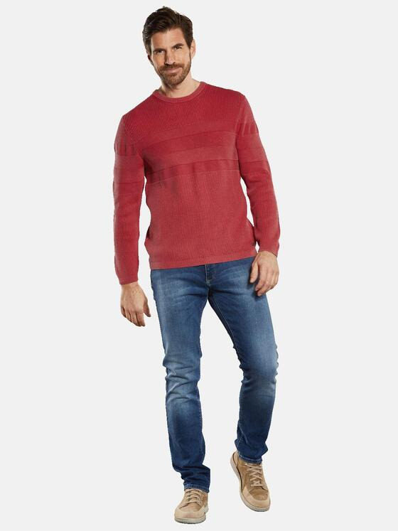 engbers Herren Pullover strukturiert Rot 34319