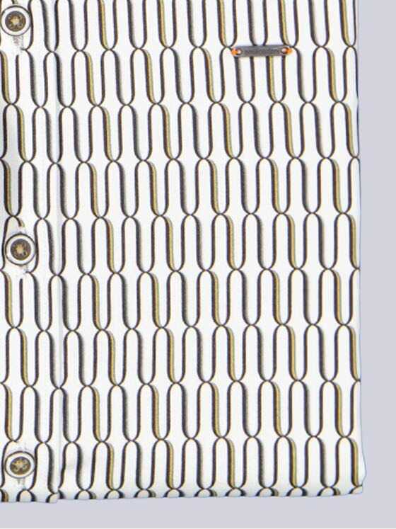 emilio adani Herren Langarm-Hemd gemustert Naturweiss 39206