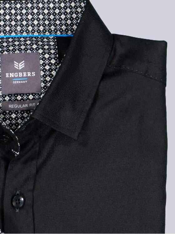 ENGBERS GERMANY Herren Hemd uni Schwarz 39358