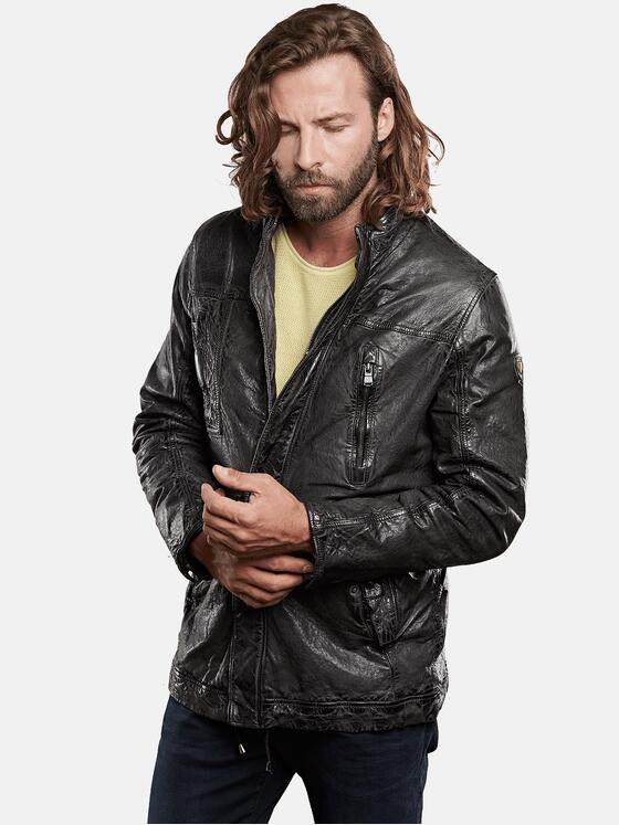 emilio adani Herren Lederjacke Grau 28790
