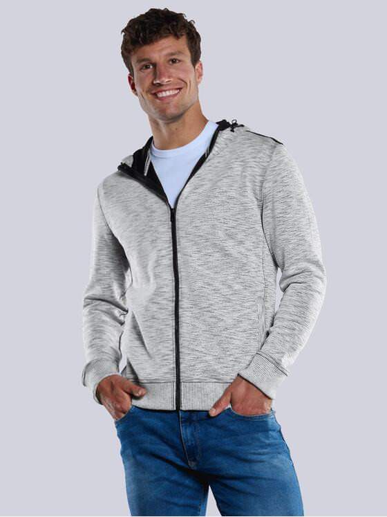 engbers Herren Sweatjacke meliert Reinweiss 33350