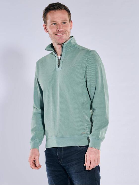 engbers Herren Sweatshirt mit Stehkragen Petrolblau 39688