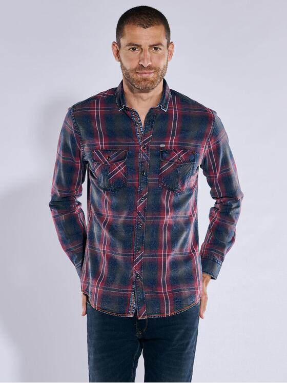 engbers Herren Langarm-Hemd kariert Rostorange 37853