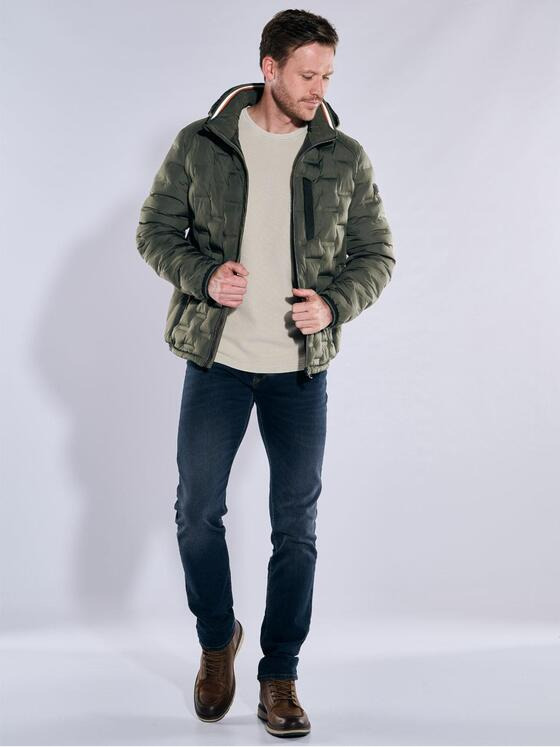 engbers Herren Steppjacke mit abnehmbarer Kapuze Grün 37457
