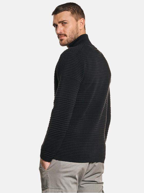 emilio adani Herren Cardigan mit Struktur Schwarz 32691