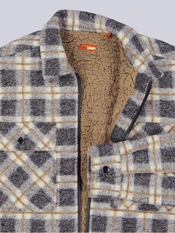 emilio adani Herren Overshirt mit Reißverschluss Schwarzbraun 39335