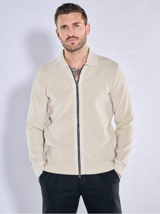 emilio adani Herren Polo-Shirt Langarm Beige 38321