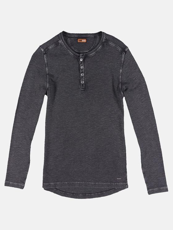 emilio adani Herren Henley Shirt Grau 30957