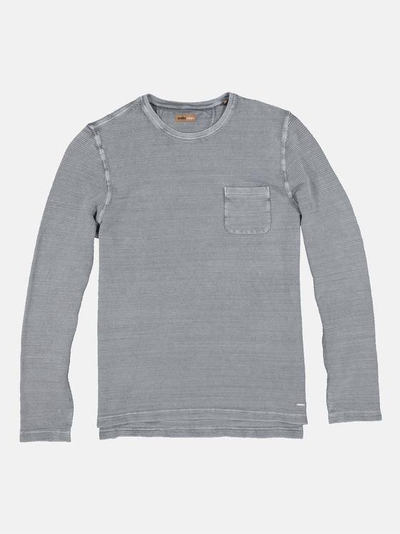 emilio adani Herren Langarm-Shirt gestreift Blau 34110