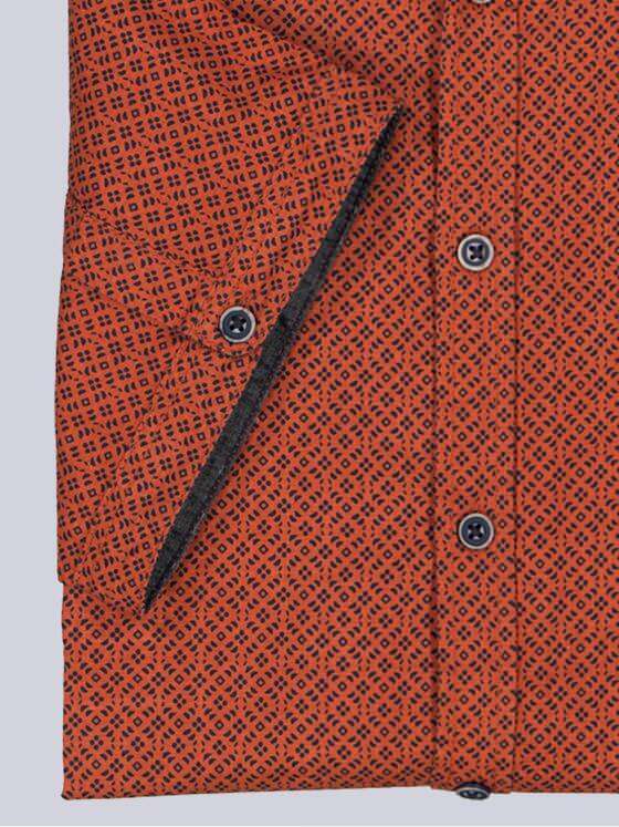 engbers Herren Kurzarm-Hemd gemustert Rostorange 39185