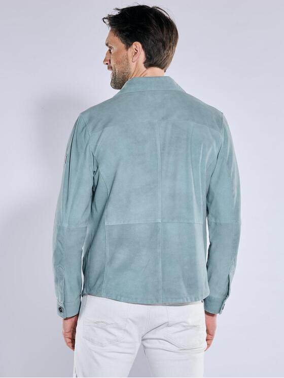 ENGBERS GERMANY Herren Overshirt aus Ziegenleder Tuerkis 38678