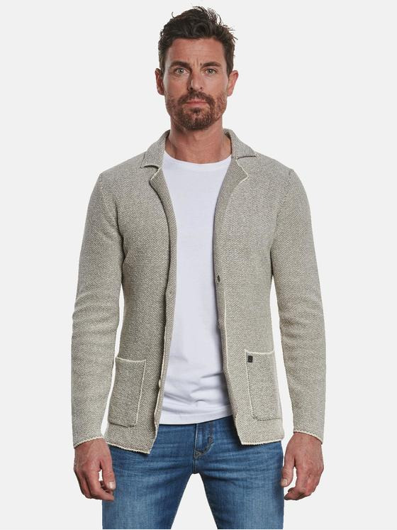 ENGBERS GERMANY Herren Strick-Sakko strukturiert Beige 32689