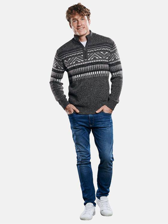 engbers Herren Hochwertiger Norwegerpullover Grau 30928