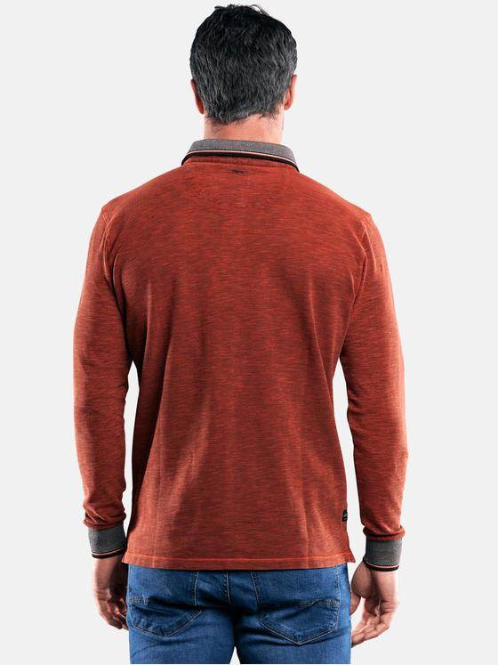 engbers Herren Poloshirt langarm Blutorange 29218