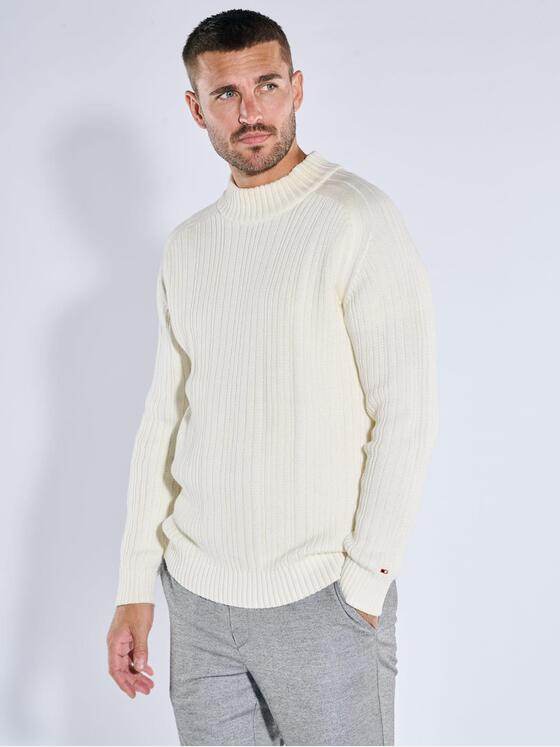 emilio adani Herren Troyer-Pullover Weiß 39396