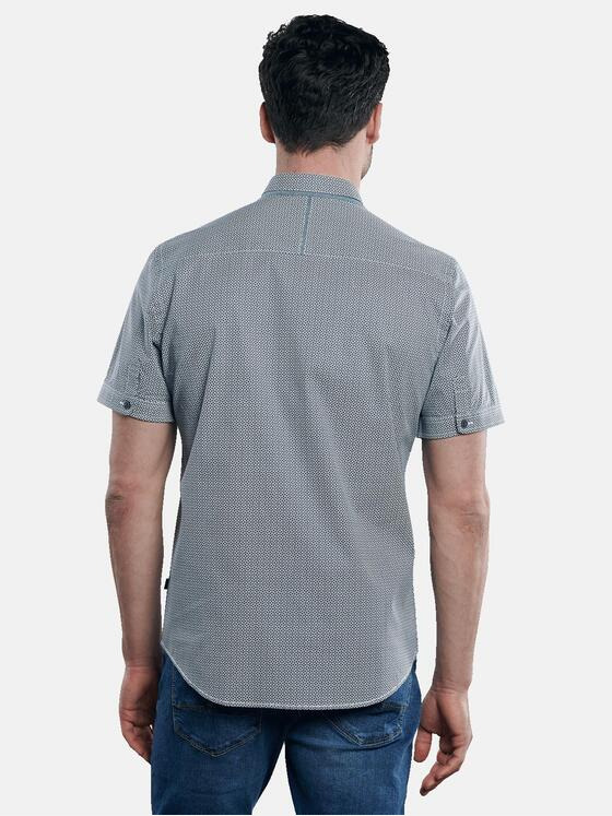 engbers Herren Kurzarm-Hemd-gemustert Saphirblau 31592