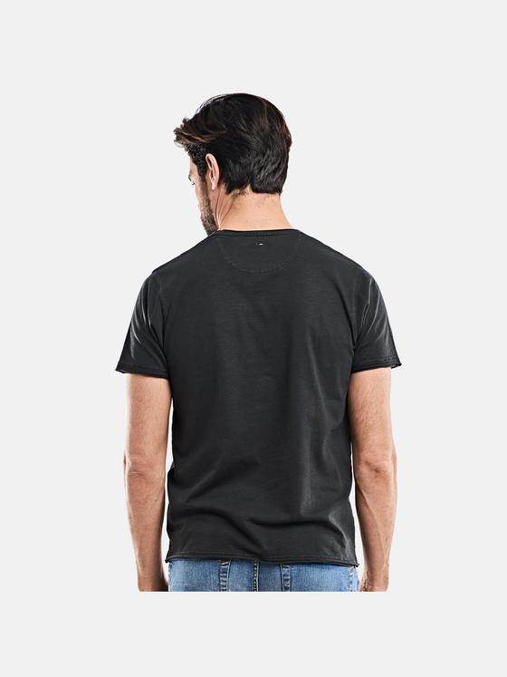 emilio adani Herren Rundhals T-Shirt Schwarz 23663