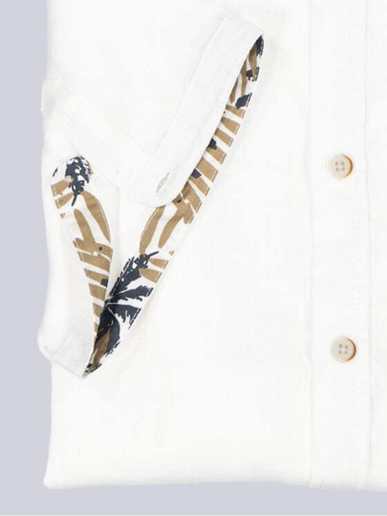 engbers Herren Kurzarm-Hemd aus Leinen Naturweiss 38357