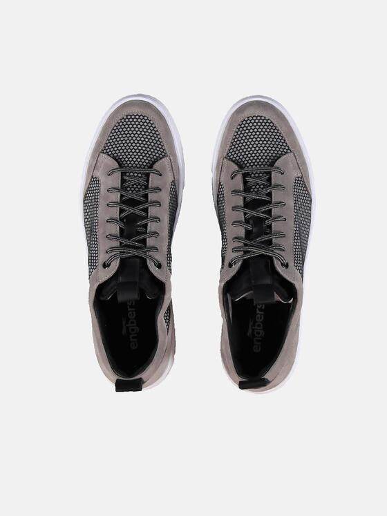 engbers Herren Sneaker mit Mesh-Materialmix Grau 30177