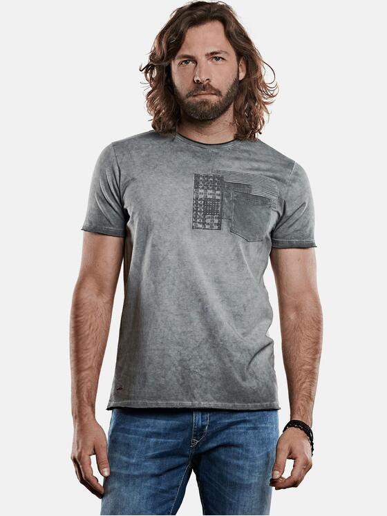 emilio adani Herren Rundhals T-Shirt Grau 27709