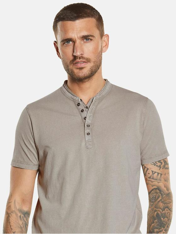 emilio adani Herren Henley-Shirt aus Baumwolle Beige 34542
