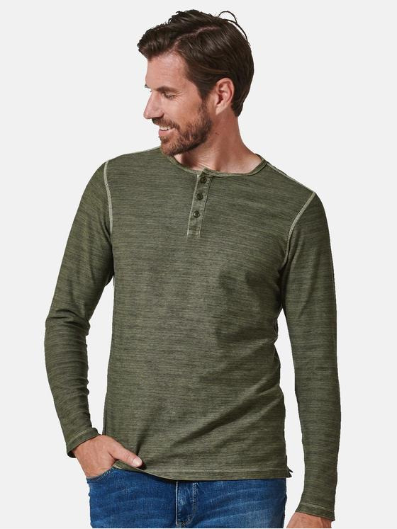 engbers Herren Langarm-Shirt uni Grün 35312